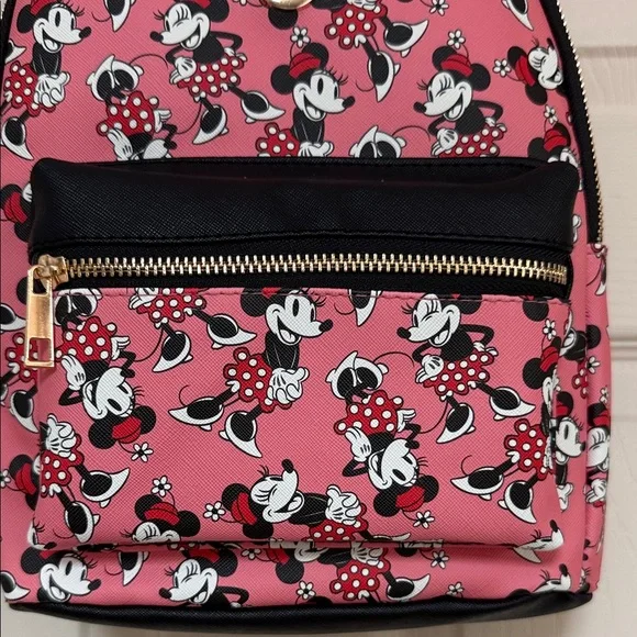 Bioworld Minnie Mouse Pink and Black Kids Backpack - Picture 3 of 16